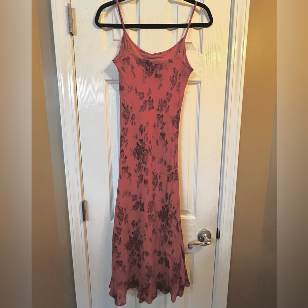 Reformation Burnt Orange Floral Slip Midi Dress - Picture 5 of 6